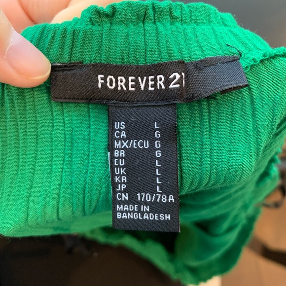 Forever 21 Emerald Green Ruched Strapless Romper - Picture 4 of 7